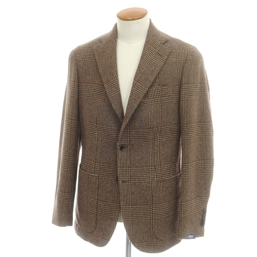 バルバ BARBA ウールカシミヤ チェック テーラードジャケット
