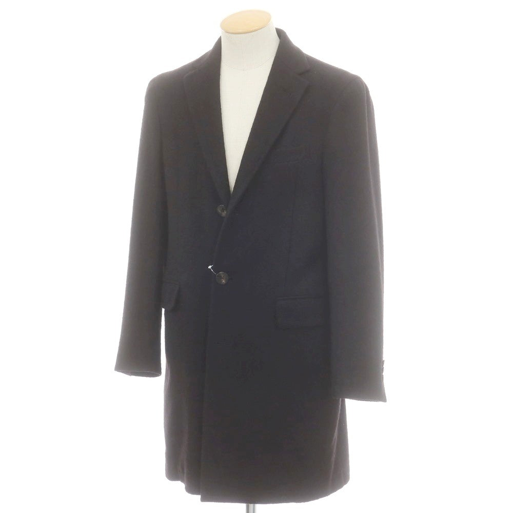 ボリオリ BOGLIOLI ウールアルパカポリエステル チェスターフィールドコート ブラック