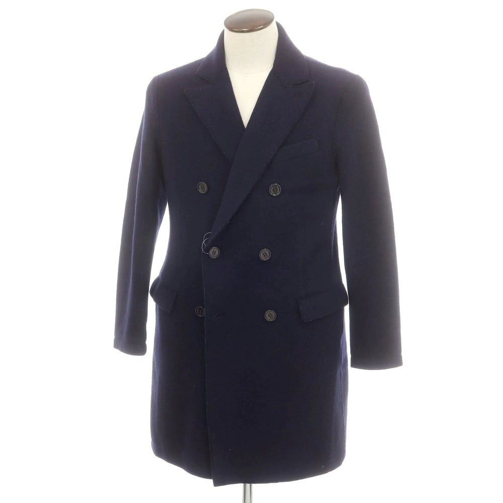 イレブンティ eleventy ウール ダブルブレストコート ネイビー
