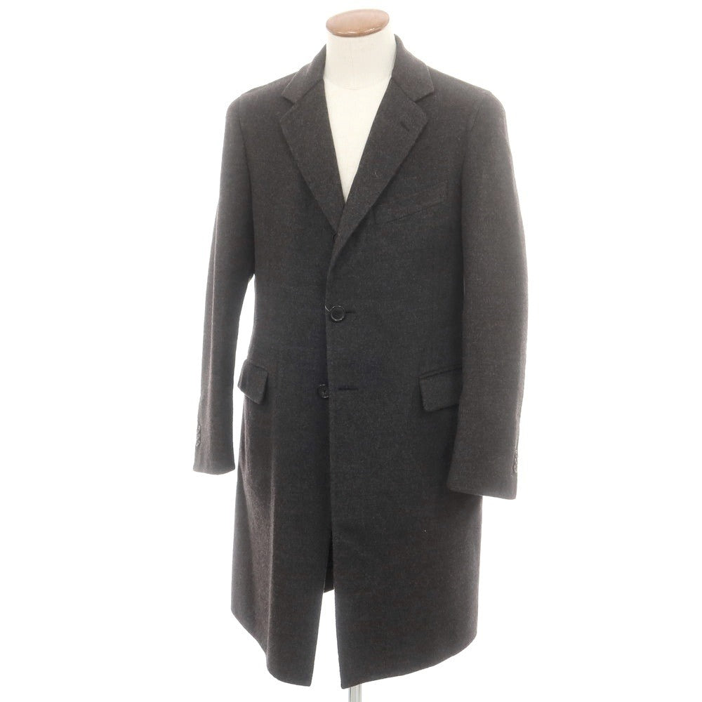 ベルベスト Belvest ウール アンコン チェスターフィールドコート ダークグレー