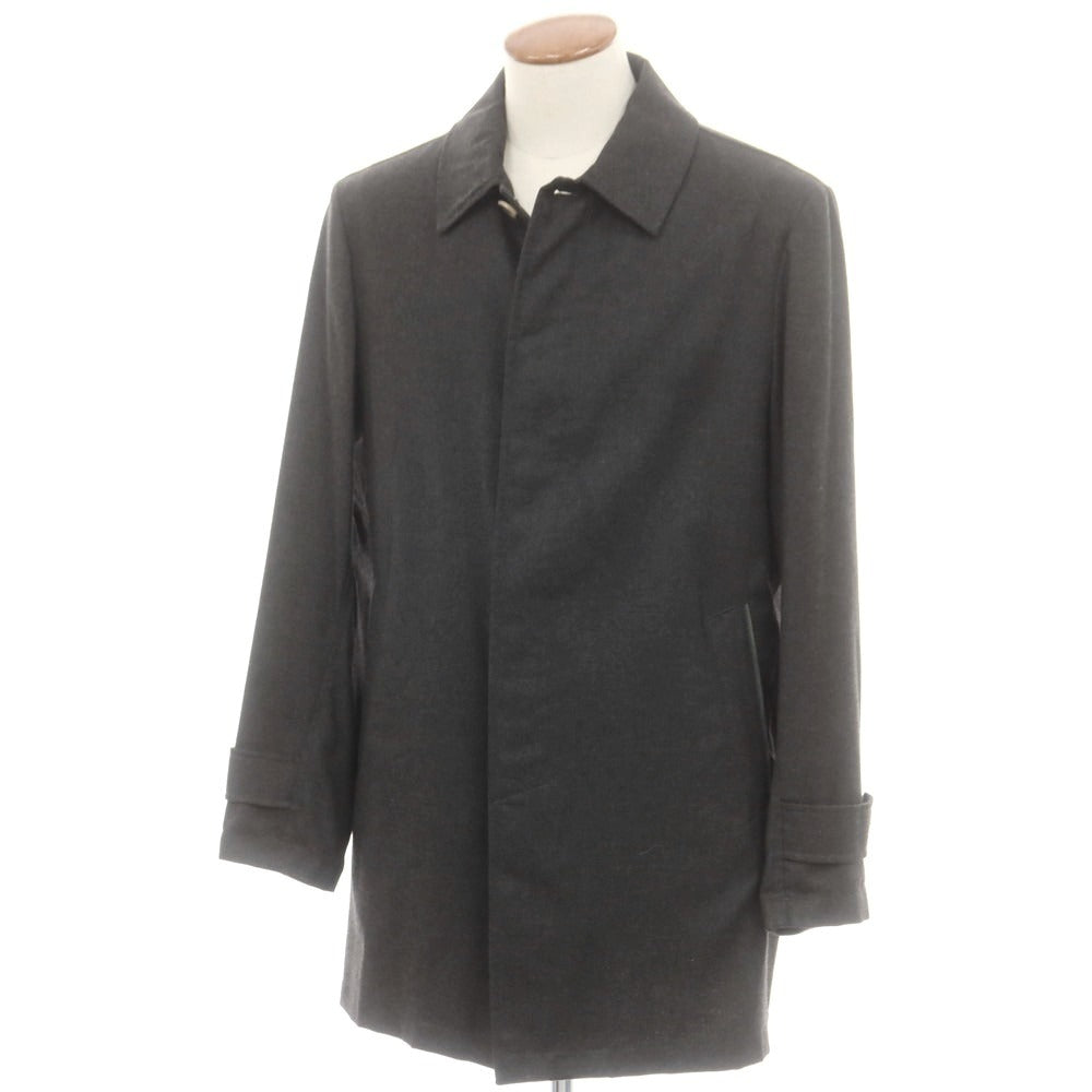 イザイア ISAIA カシミヤ ステンカラーコート チャコールグレー