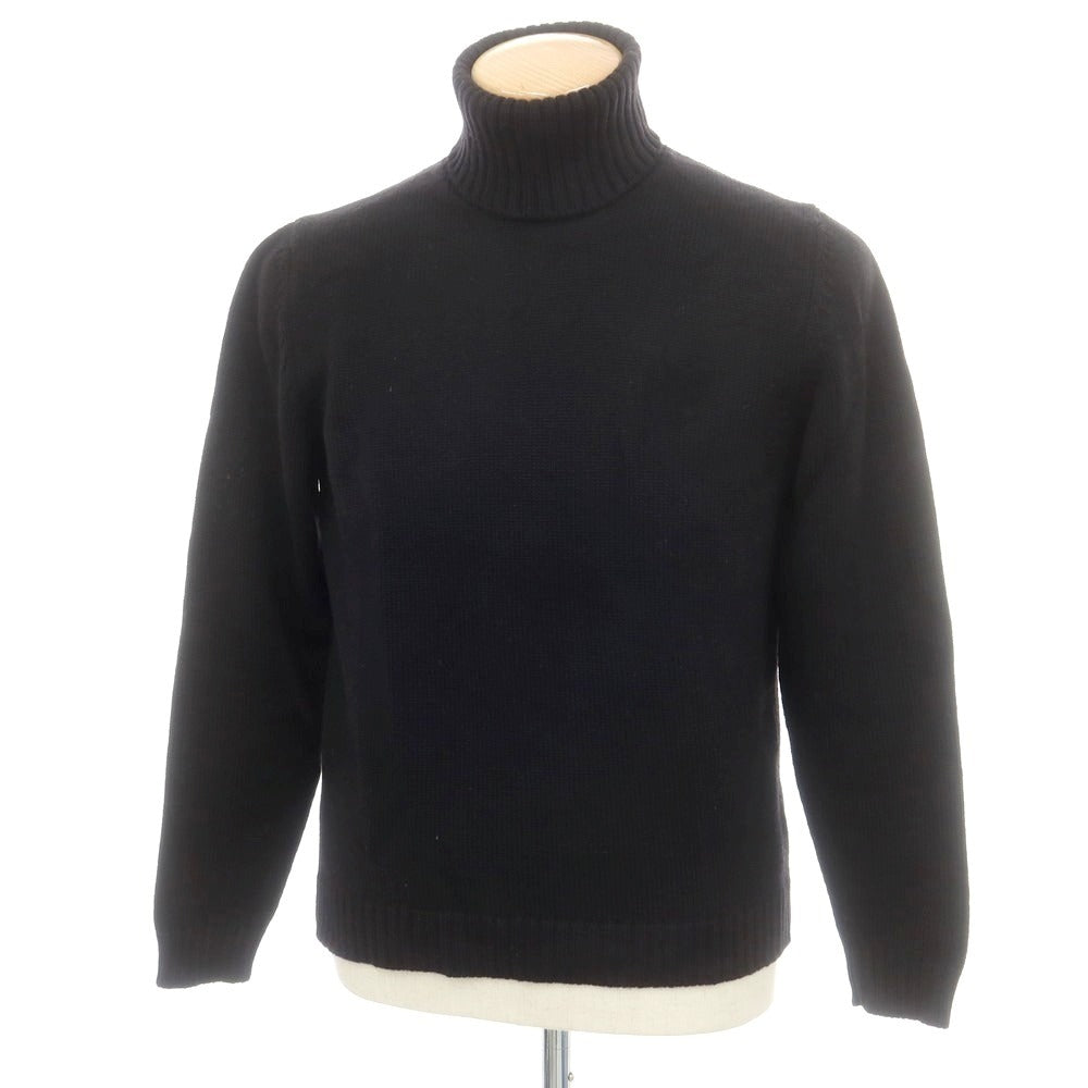 ザノーネ ZANONE ミドルゲージウール タートルネックニット ブラック