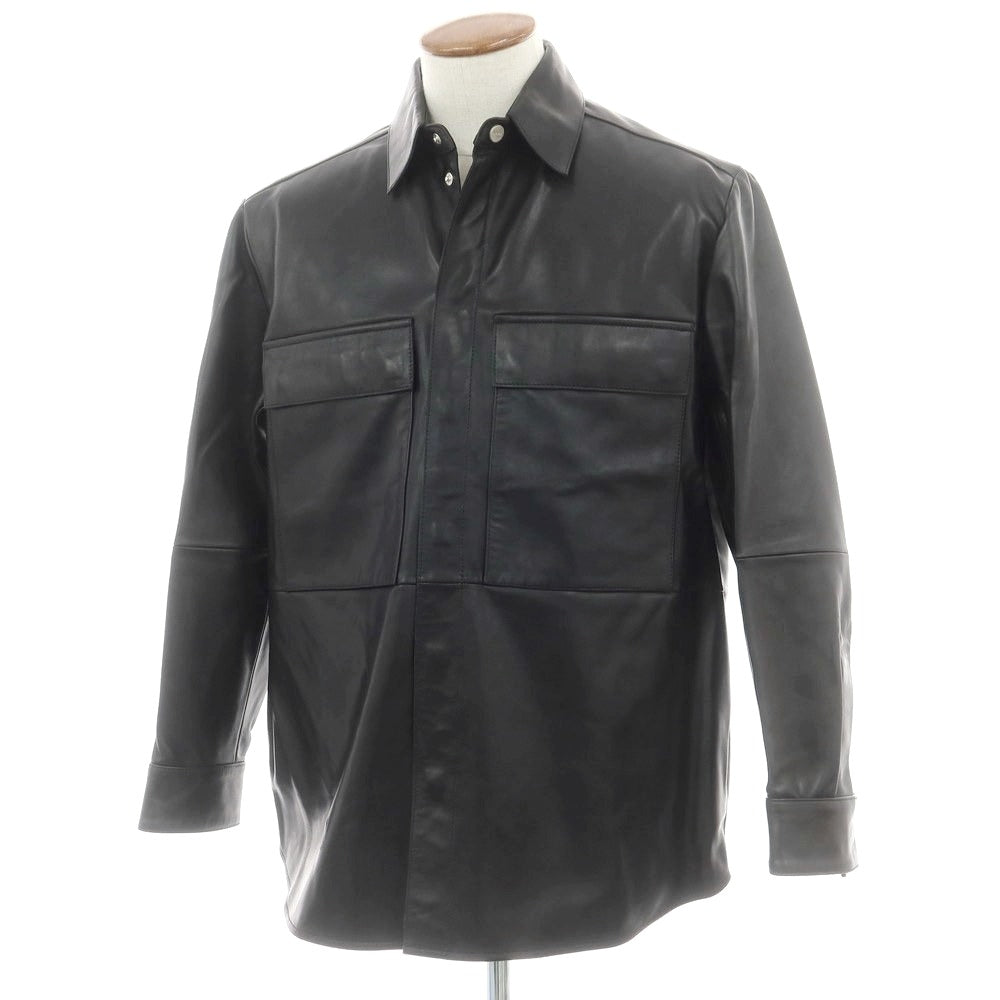 アルマ ARMA RONNIE ラムレザー シャツブルゾン ブラック