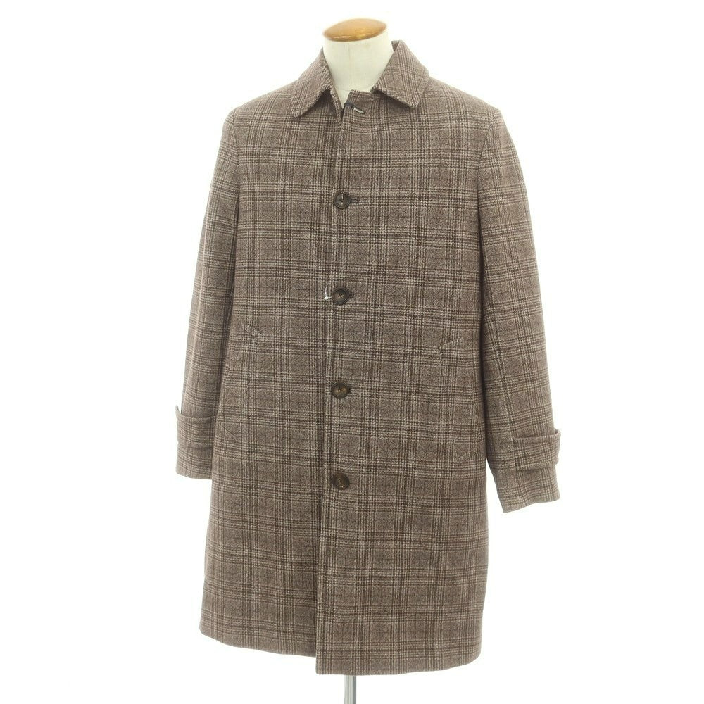 チルコロ1901 CIRCOLO 1901 コットン ジャージー グレンチェック ステンカラーコート ブラウン