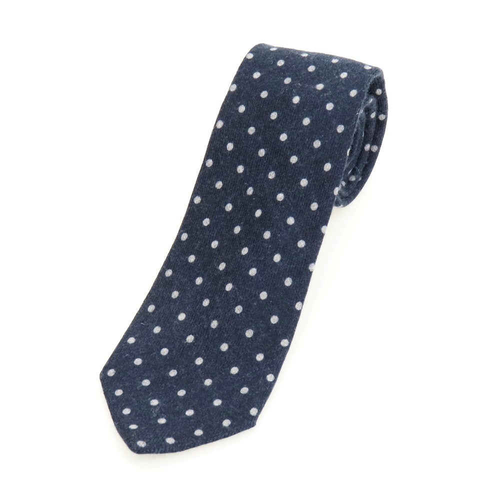 フランコバッシ FRANCO BASSI プリント ウール 三つ折り ドット柄ネクタイ