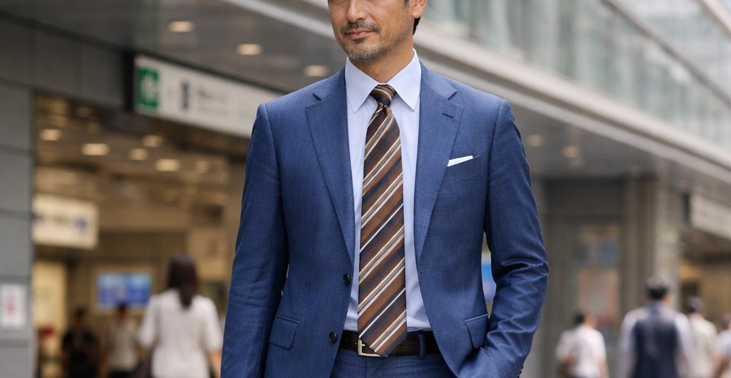 春に合うスーツの色/明るめネイビー