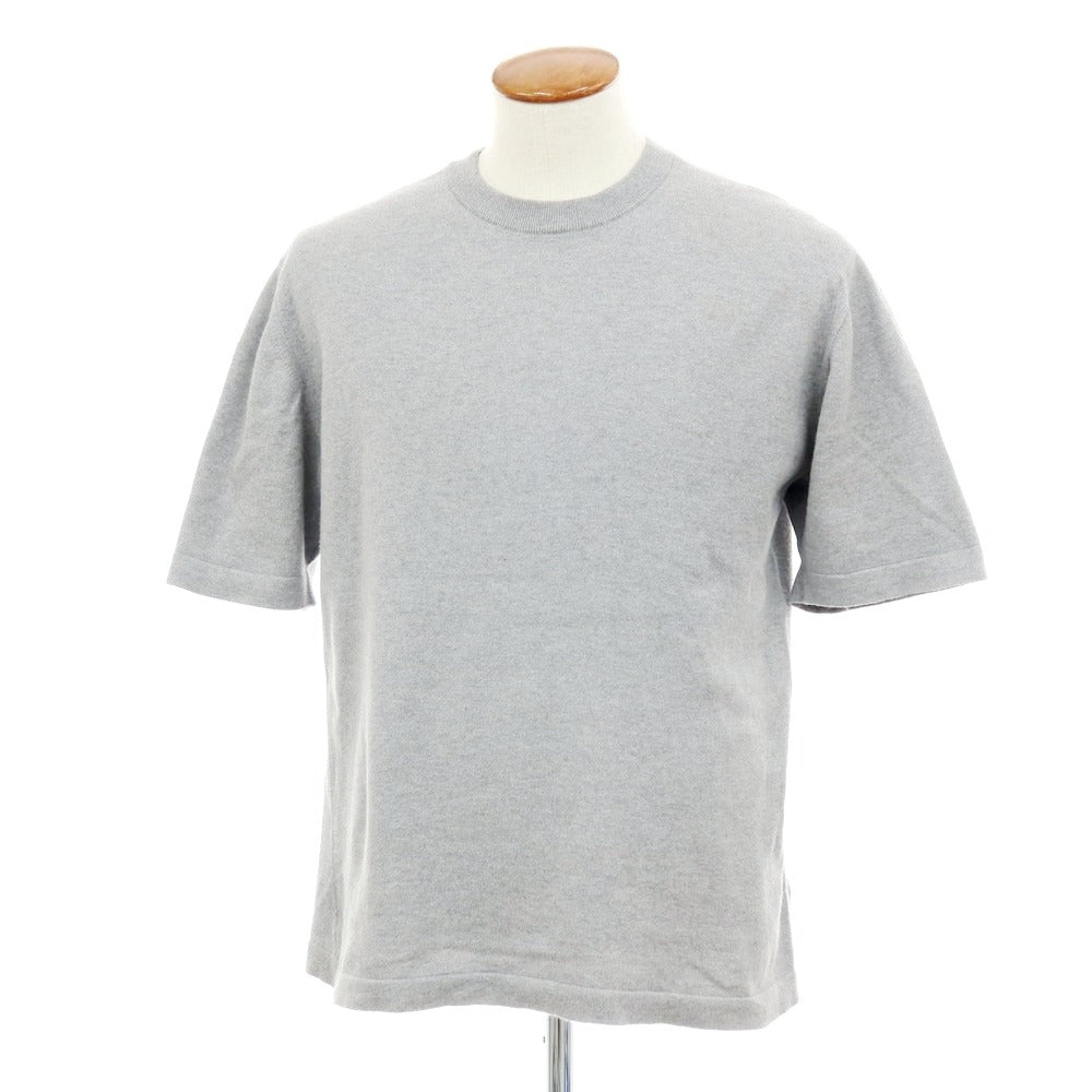 ジョンスメドレー JOHN SMEDLEY コットン 半袖クルーネックニット ライトグレー