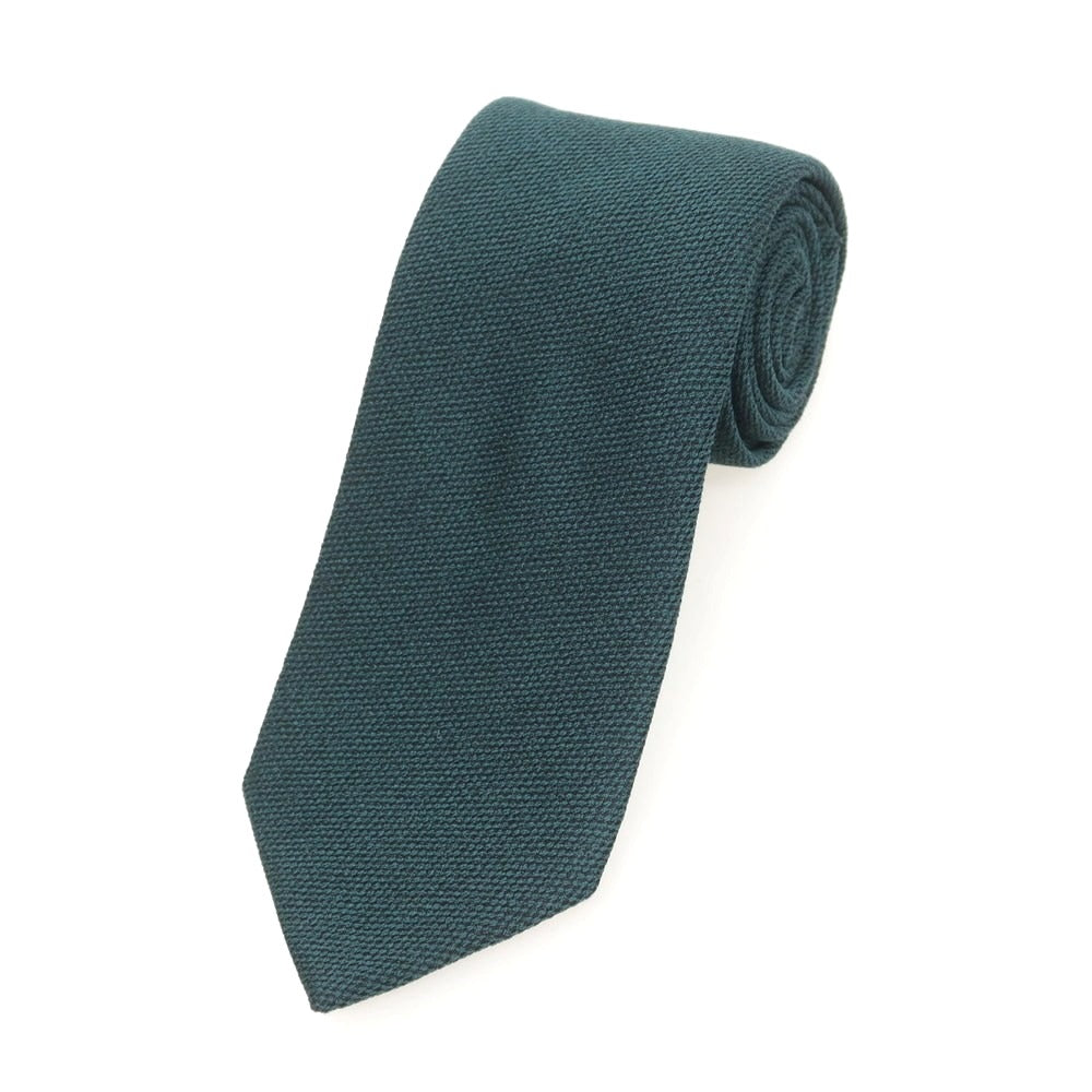 マイケル J ドレイク Michael J. Drake シルク 無地ネクタイ ダークグリーン
