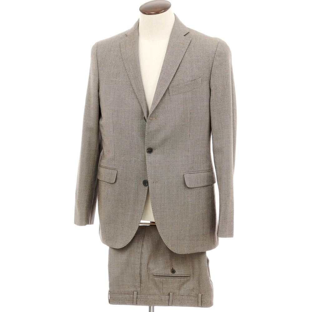 ボリオリ BOGLIOLI HAMPTON バーズアイウール 3つボタンスーツ グレイッシュブラウン系