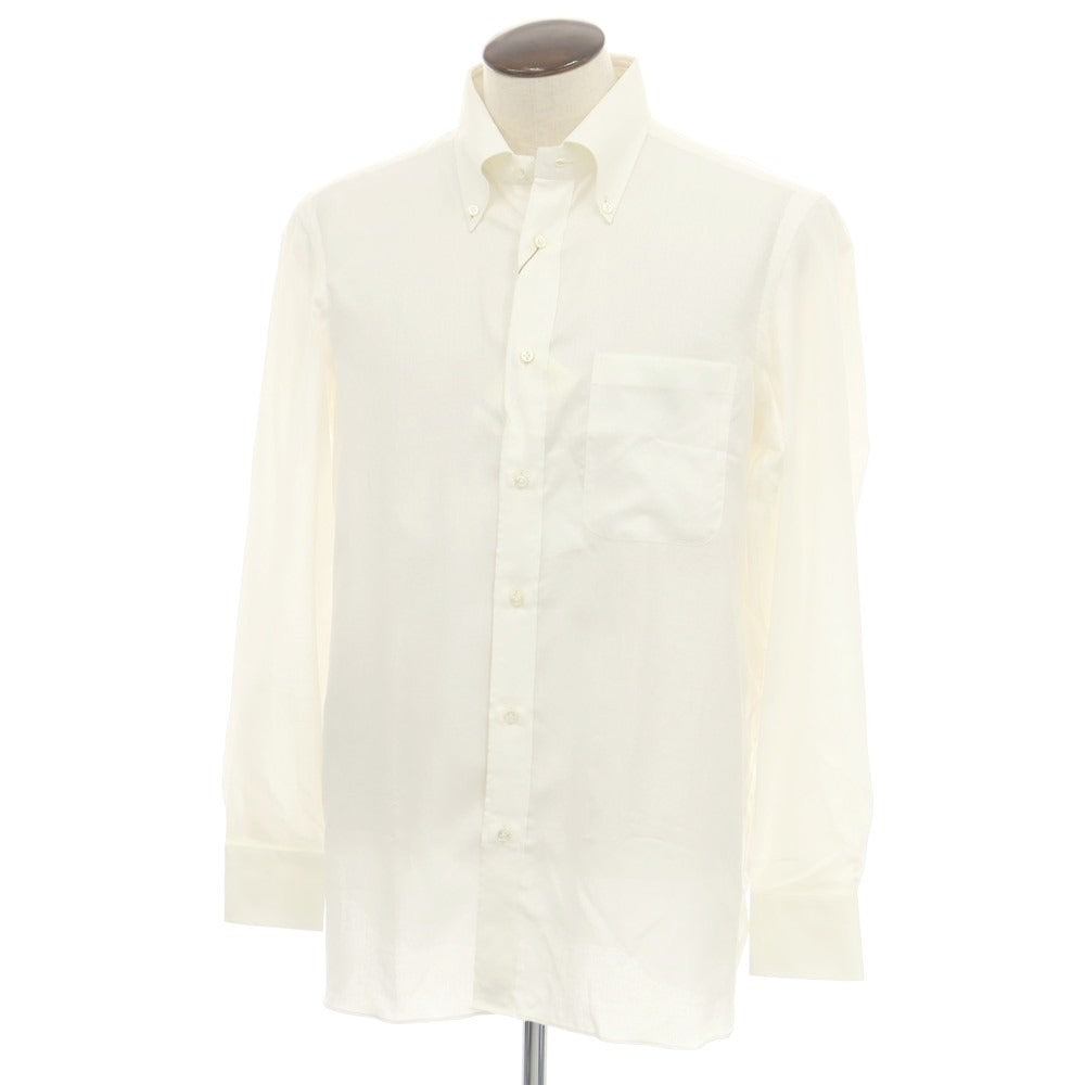 ルイジ ボレッリ Luigi Borrelli コットン ボタンダウン ドレスシャツ オフホワイト
