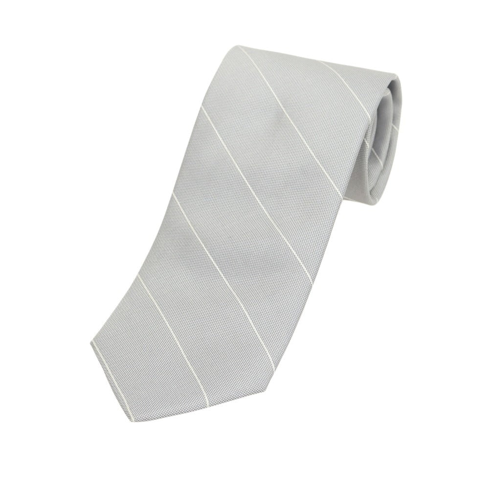 ブリューワー BREUER シルク ストライプ柄ネクタイ グレーブリューワー BREUER シルク ストライプ柄ネクタイ グレー