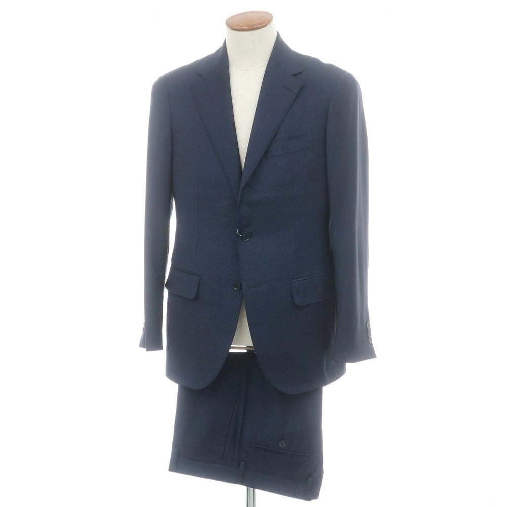 グリーンレーベルリラクシング green label relaxing ウール 3つボタンスーツ ネイビー