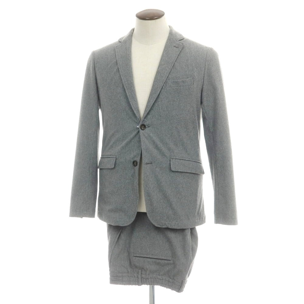 ナノユニバース nano universe ポリエステルコットンジャージー 2つボタンスーツ グレー