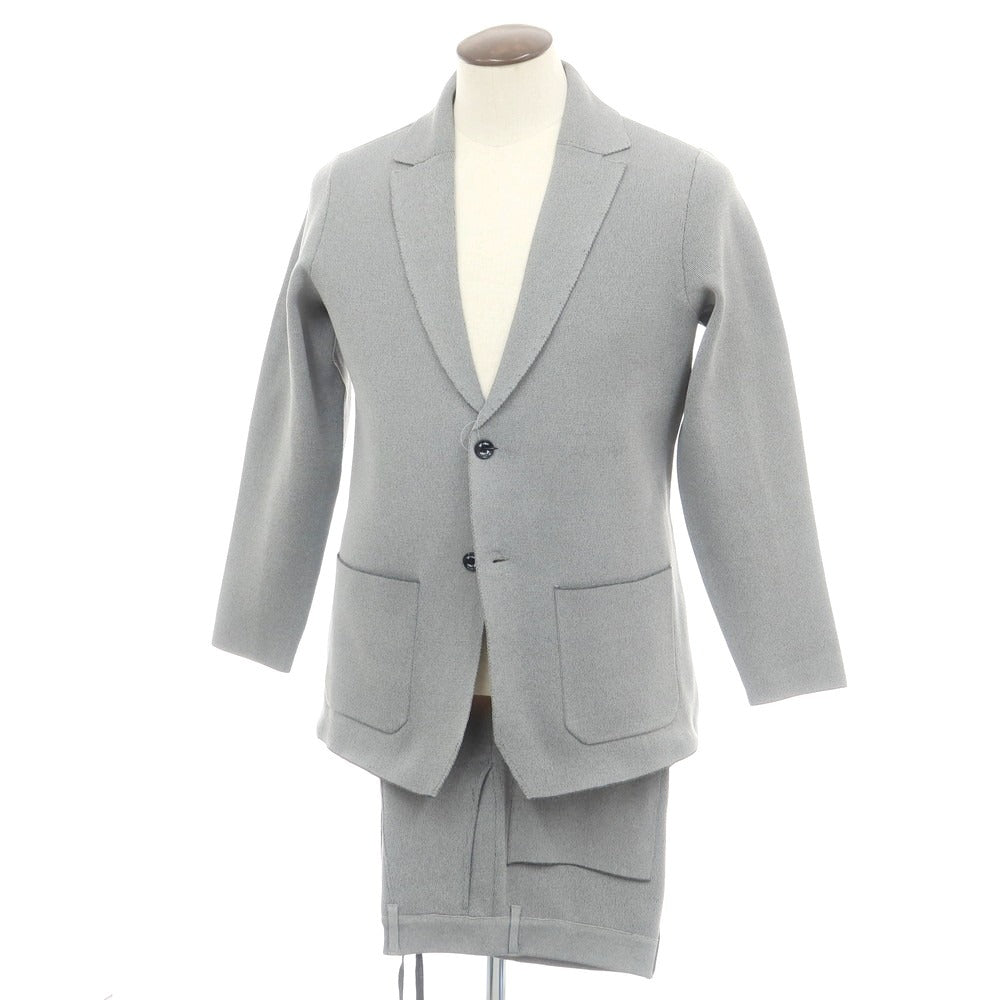 ジーステージ g-stage ポリエステルニット 2つボタンスーツ グレー