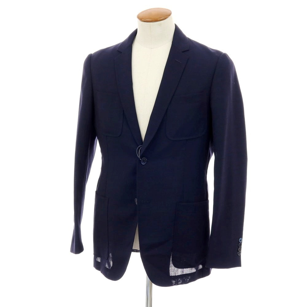 ベルベスト Belvest サマーウール テーラードジャケット ネイビー